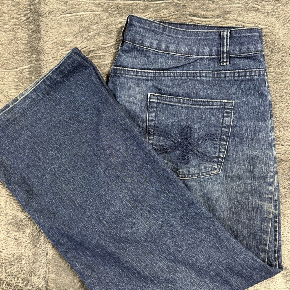 Katies Womens Plus Size 18 Dark Wash Straight Leg Stretch‎ Denim Jeans 874020